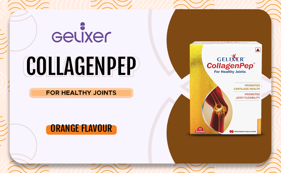 Gelixer CollagenPep (Orange flavour) 150 gm - 10 gm each in 15 Sachets