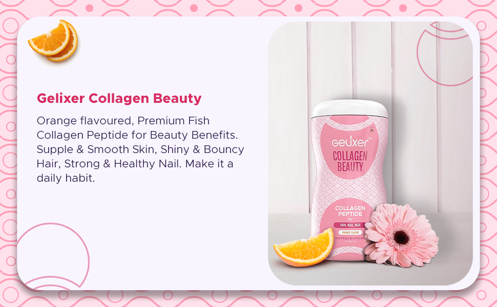 Gelixer Collagen Beauty (Orange flavor) 180 gm Nitta Gelatin India